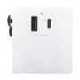Travel adapter | ABS | 63×53×55 mm | World-wide | 1 USB & 1 USB-C