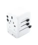 Travel adapter | ABS | 63×53×55 mm | World-wide | 2 USB & 1 USB-C fast charger
