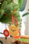 Decorazioni albero di Natale | Compensato di betulla | Design natalizio e nastro rosso