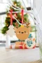 Decorazioni albero di Natale | Compensato di betulla | Design natalizio e nastro rosso