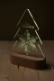 Luz de árbol de Navidad | Acrílico y madera | 14,5×20,5×6 cm | Luz LED
