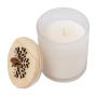 Vela de Navidad | Cera & madera | Aroma a vainilla | Con decoración de copo de nieve