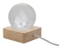 Leuchtkugel mit Weihnachtsmotiv | Glas und Holz | 60×60×75 mm | LED-Licht