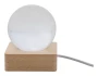 Leuchtkugel mit Weihnachtsmotiv | Glas und Holz | 60×60×75 mm | LED-Licht
