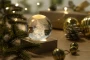 Leuchtkugel mit Weihnachtsmotiv | Glas und Holz | 60×60×75 mm | LED-Licht