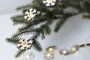 Weihnachtslichterkette | Holz | Schneeflockenform | 20 LED-Lichter