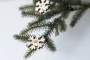 Weihnachtslichterkette | Holz | Schneeflockenform | 20 LED-Lichter