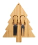 Christmas cheese knife set | Bamboo | Tree shaped cutting board