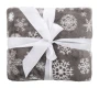 Weihnachtsdecke | RPET | 120x150 cm | Mit Papierkarte und Schleife | Schneeflocken-Design