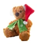 Ours en peluche | Polyester | Bonnet et écharpe du Père Noël | Avec étiquette