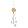 Keyring with charging cables | Wheat straw plastic & bamboo | Sustainable