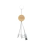 Keyring with charging cables | Wheat straw plastic & bamboo | Sustainable