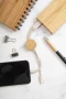 Keyring with charging cables | Wheat straw plastic & bamboo | Sustainable