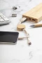 Keyring with charging cables | Wheat straw plastic & bamboo | Sustainable