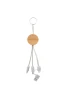 Keyring with charging cables | Wheat straw plastic & bamboo | Sustainable
