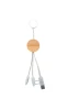 Keyring with charging cables | Wheat straw plastic & bamboo | Sustainable