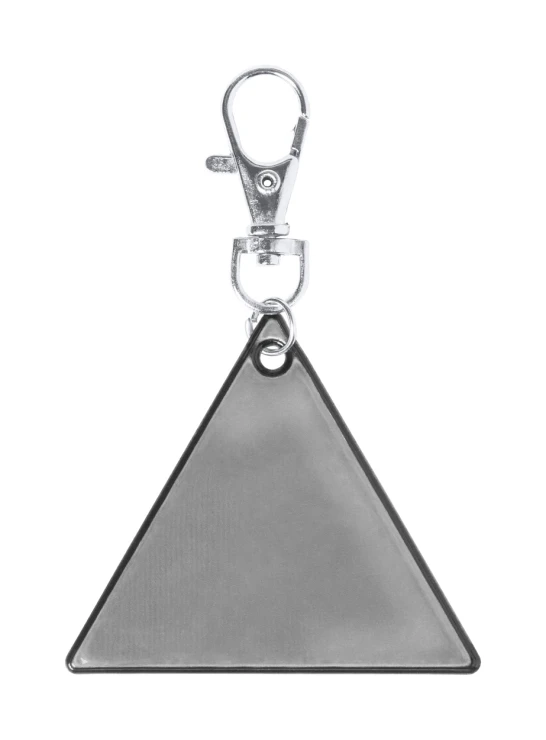 Reflective keyring | PVC | Triangle shape | Silver