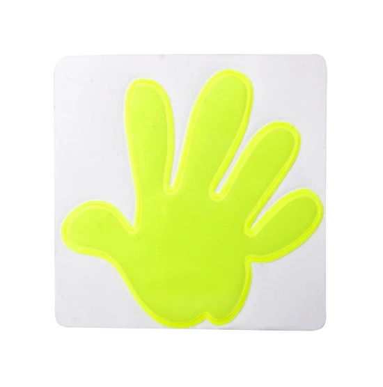 Reflective sticker | Resin | 67x55mm | Hand shape | Yellow