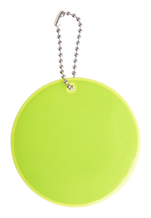 Sleutelhanger rond | Kunststof| Reflecterend. | Veiligheids geel