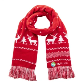 Winter scarf | Acrylic | 22x150cm | Knitted | Christmas patterns