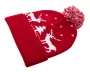Christmas winter hat | Acrylic | 22x22 cm | Knitted | With bobble