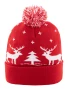 Christmas winter hat | Acrylic | 22x22 cm | Knitted | With bobble