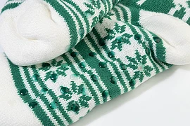 Calcetines zapatilla de Navidad | Poliéster PET reciclado | Forro de sherpa | Suela de silicona antideslizante | Talla 36-43