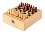Schach-weinset | Bambus & edelstahl | 550 g | 148 × 168 × 52 mm | 4 teile mit schachbrett & 32 figuren