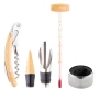 Set à vin 4 pièces | Thermomètre inclus | Bambou | Durable