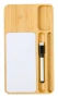 Organiseur chargeur sans fil | Bambou | 28x33x36 cm | Surface tableau blanc | Incl. feutre et effaceur