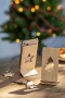 Handyhalter | Bambus-Sperrholz | 7 × 14,5 × 5,7 cm | Ausgestanztes Weihnachtsmotiv