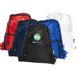 Drawstring bag | rPET Polyester | Cinch closure & Zippered insulated pocket