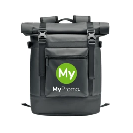 Rolltop backpack | 50C tarpaulin | 29 x 13 x 37 cm | Front zippered pockets