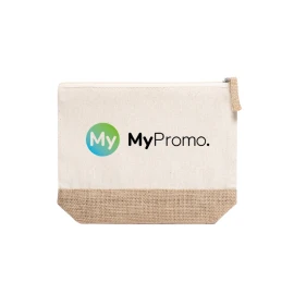 Toiletry bag | Laminated jute & cotton | 215×165×50 mm | With zipper