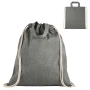 Sac à dos avec cordon | Coton recyclé & rPET 140g/m² | 370 x 410 mm | Poignées de 30 cm