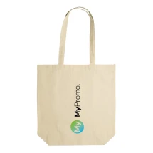 Draagtas | Katoen 280 g/m² | Lange hengsels | Met zijvouw | OEKO-TEX® gecertificeerd | Hoge kwaliteit