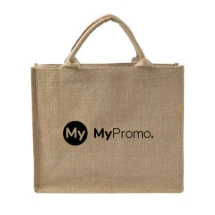 Sac en jute | Intérieur laminé | Poignées courtes