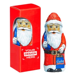Festive personalised Santa Claus themed candy with branding
