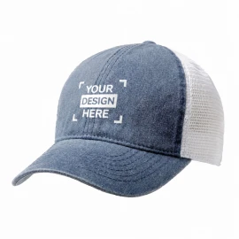Trucker cap | Washed cotton soft mesh | 6 panel | Plastic buckle closure