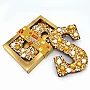 Happy chocoladeletter goud