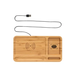Desk organiser | Wireless charger | Bamboo | 5W