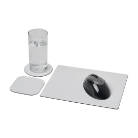 Ensemble tapis de souris XXL et sous-verres | Papier recyclé | 24x19cm | 3 pièces