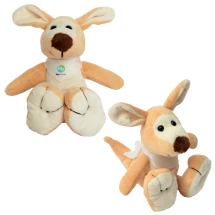 Pluche kangoeroe | Polyester | ≈18 cm | Full-colour bedrukking op de sjaal