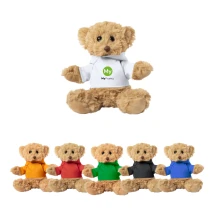 Teddybeer | Polyester | 16x16x12 cm | Met T-shirt voor personalisatie | Zacht en knuffelbaar