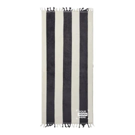 Serviette de plage | Coton biologique 450 g/m² | 180x80 cm | Avec franges aux extrémités courtes | Premium
