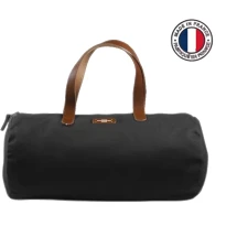 Duffel bag | Organic cotton 360g/m² & leather | 48xØ23cm | Made in France