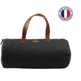 Duffel bag | Organic cotton 360g/m² & leather | 48xØ23cm | Made in France