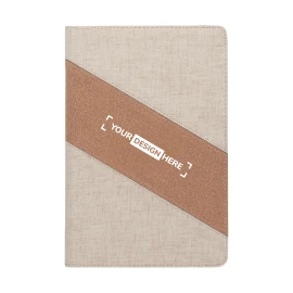 Carnet A5 | Coton et liège | Chargeur sans fil 15W | 64 feuilles lignées | Marque-page