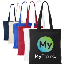 Tote bag | Organic cotton 140g/m² | 42x38cm | Long handles | Many colours available