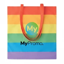 Draagtas | 200gr/m² | Katoen | Max 2.5kg | Lange hengsels | Regenboog